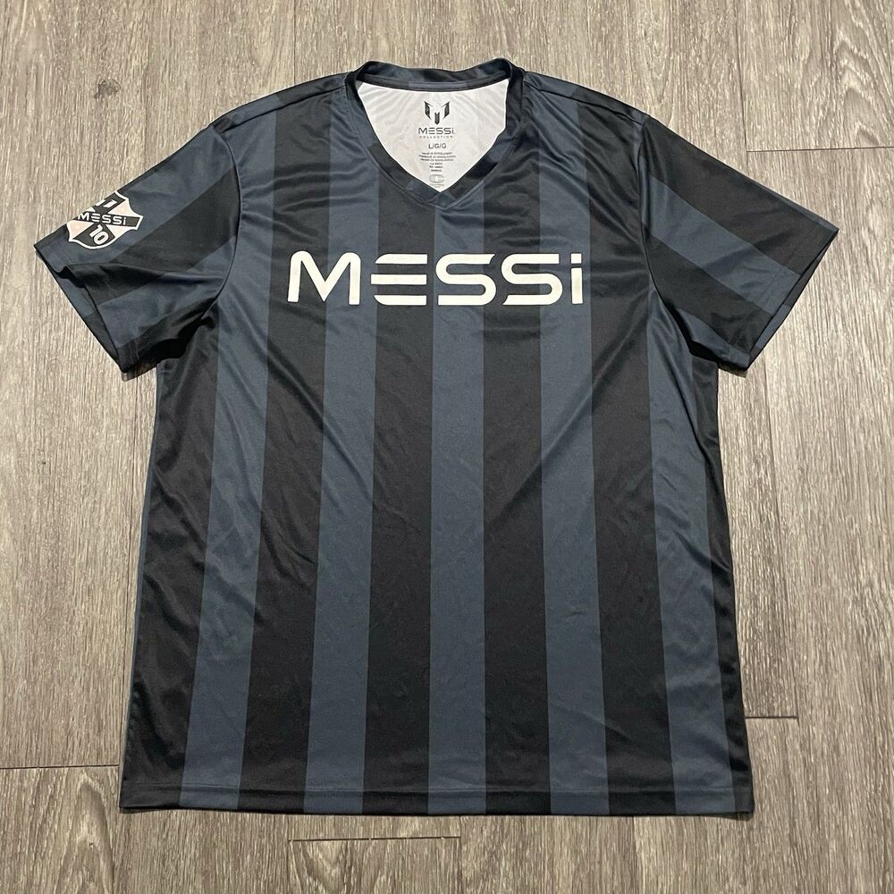 Lionel Messi #10 "Collection" Short Sleeve Black Jersey Adult Sz Large